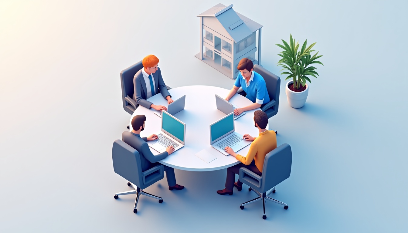 Ilustrație cu un computer și mai multe oferte de creare site web, simbolizând alegerea corectă.