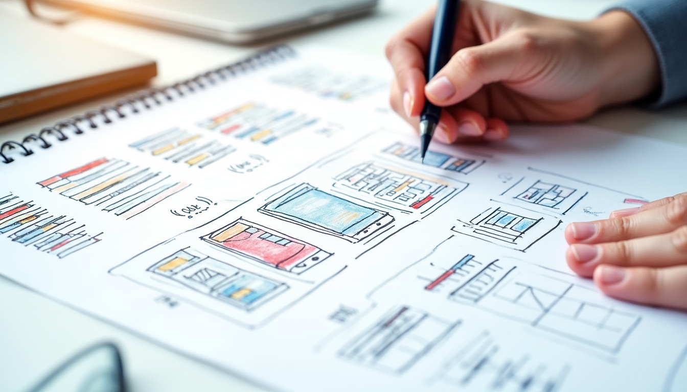 Ilustrație cu o persoană care alege servicii de realizare site prezentare de succes