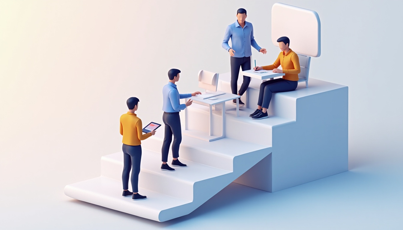 Ilustrație proces realizare website de prezentare pas cu pas